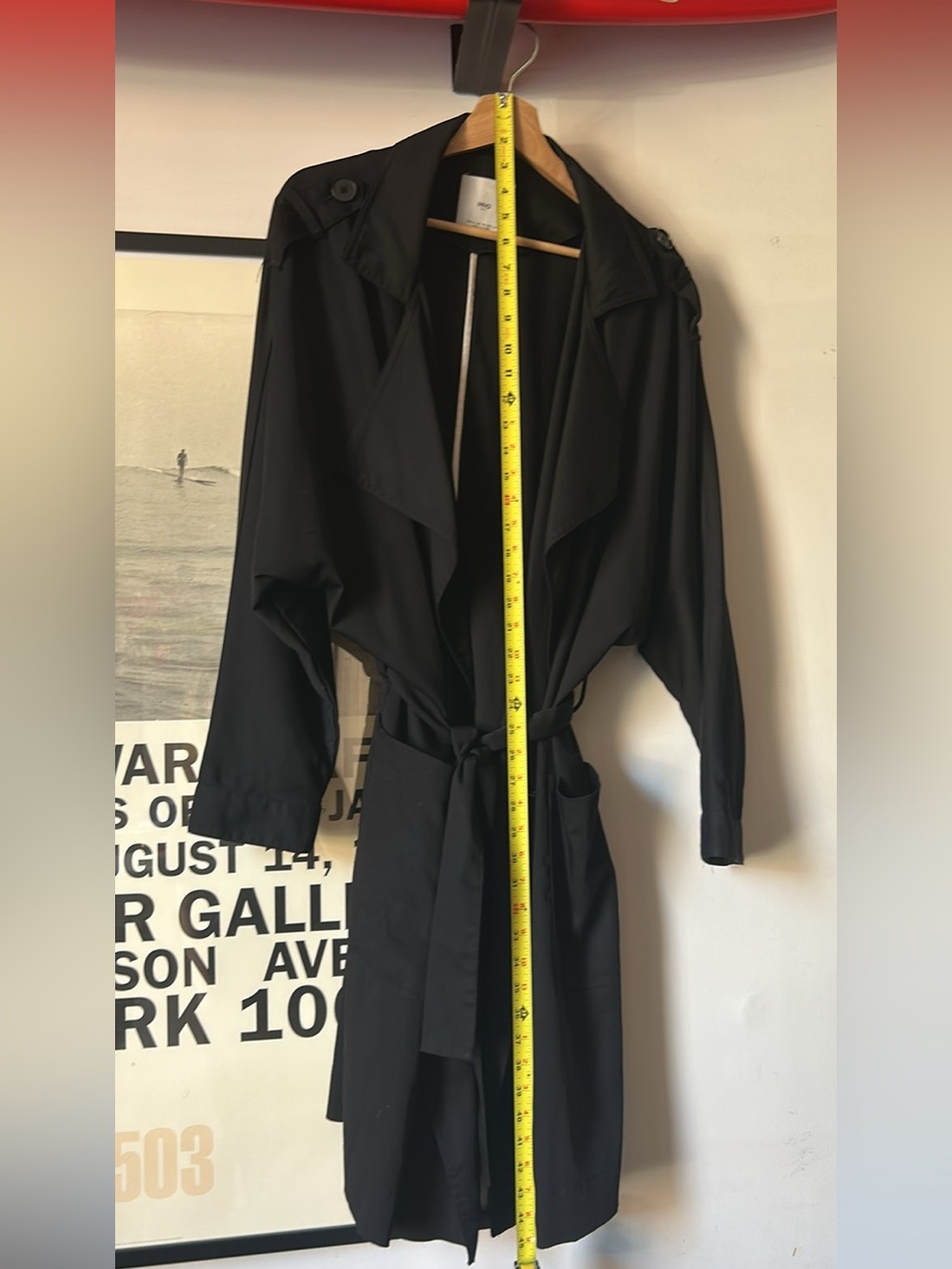 Mango Black Trench Coat S - Picture 4 of 4